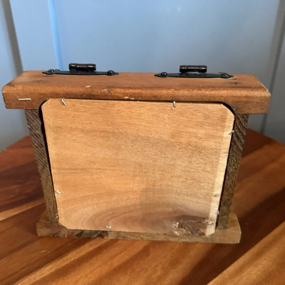 Vintage Handmade Rooster Hen Recipe Box Primitive Farmhouse Potato Bin Style